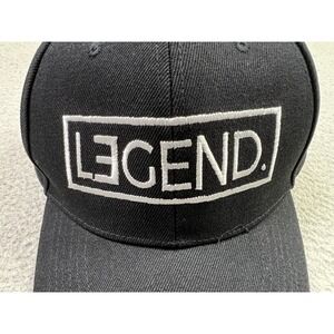 Legend Hat Cap Snap Back One Size Adult Black Embroidered Baseball Logo Mens